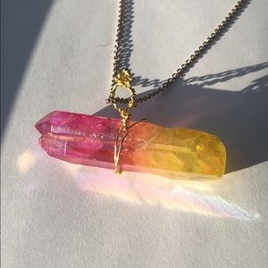 Handmade Holographic Quartz Necklace